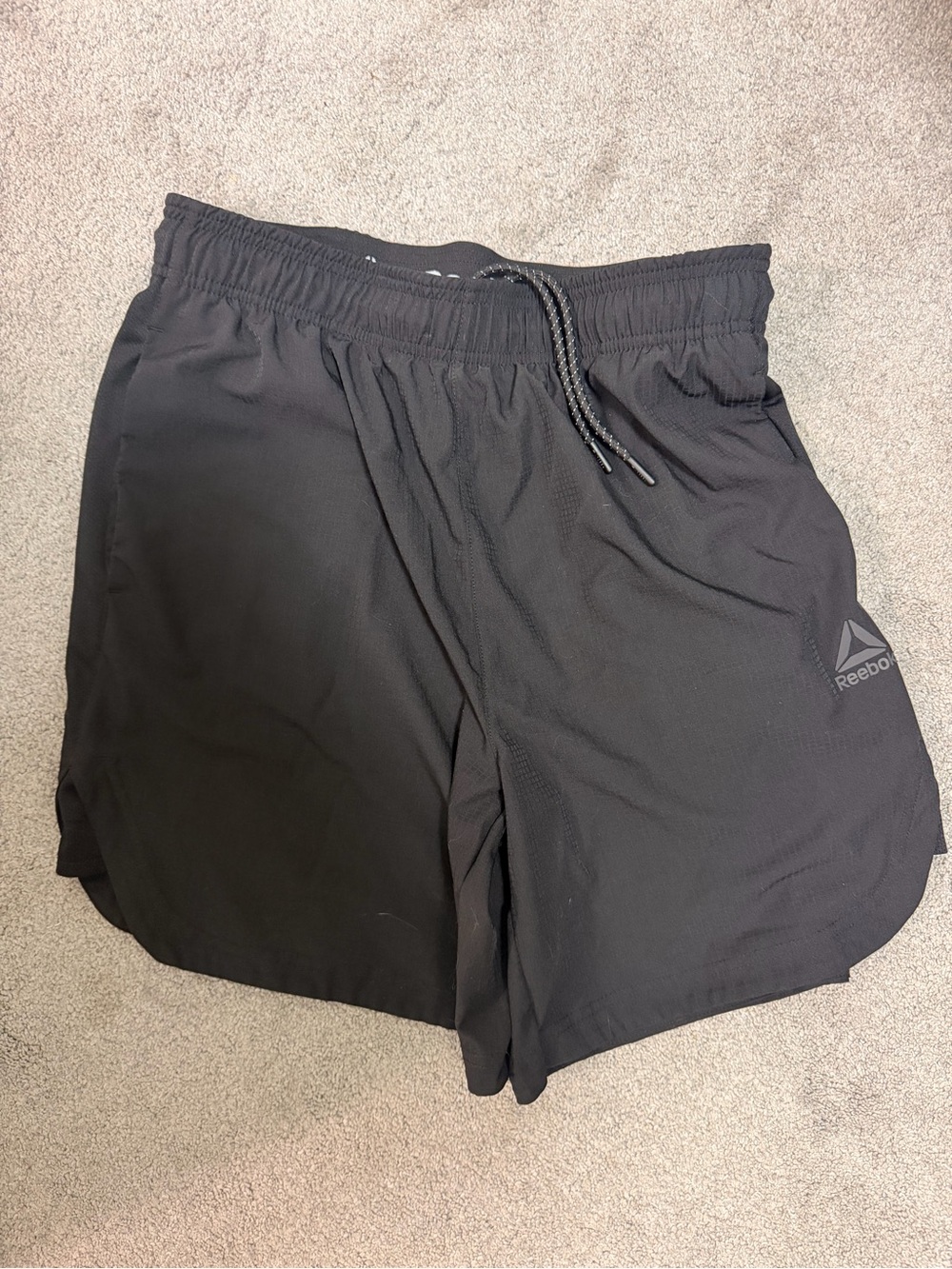 Reebok Men's Black Athletic Training Shorts with Drawstring